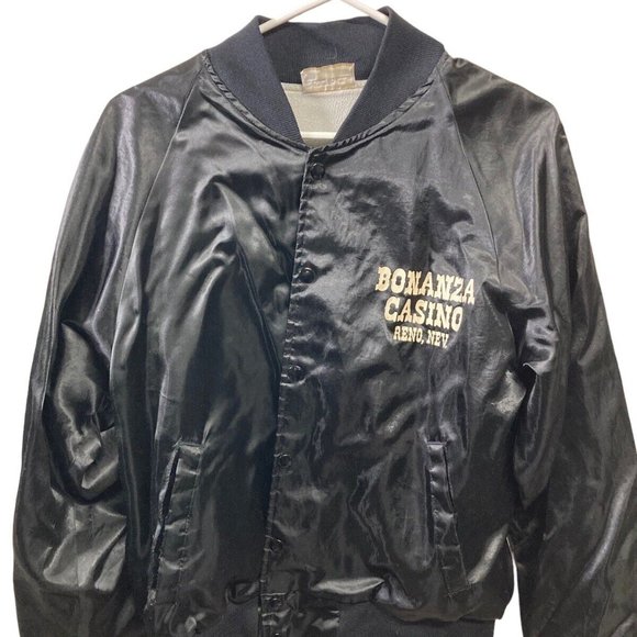 Vintage Hartwell Jackets Made in USA Satin buttoned Bonanza Casino Reno Nevada - Picture 1 of 7